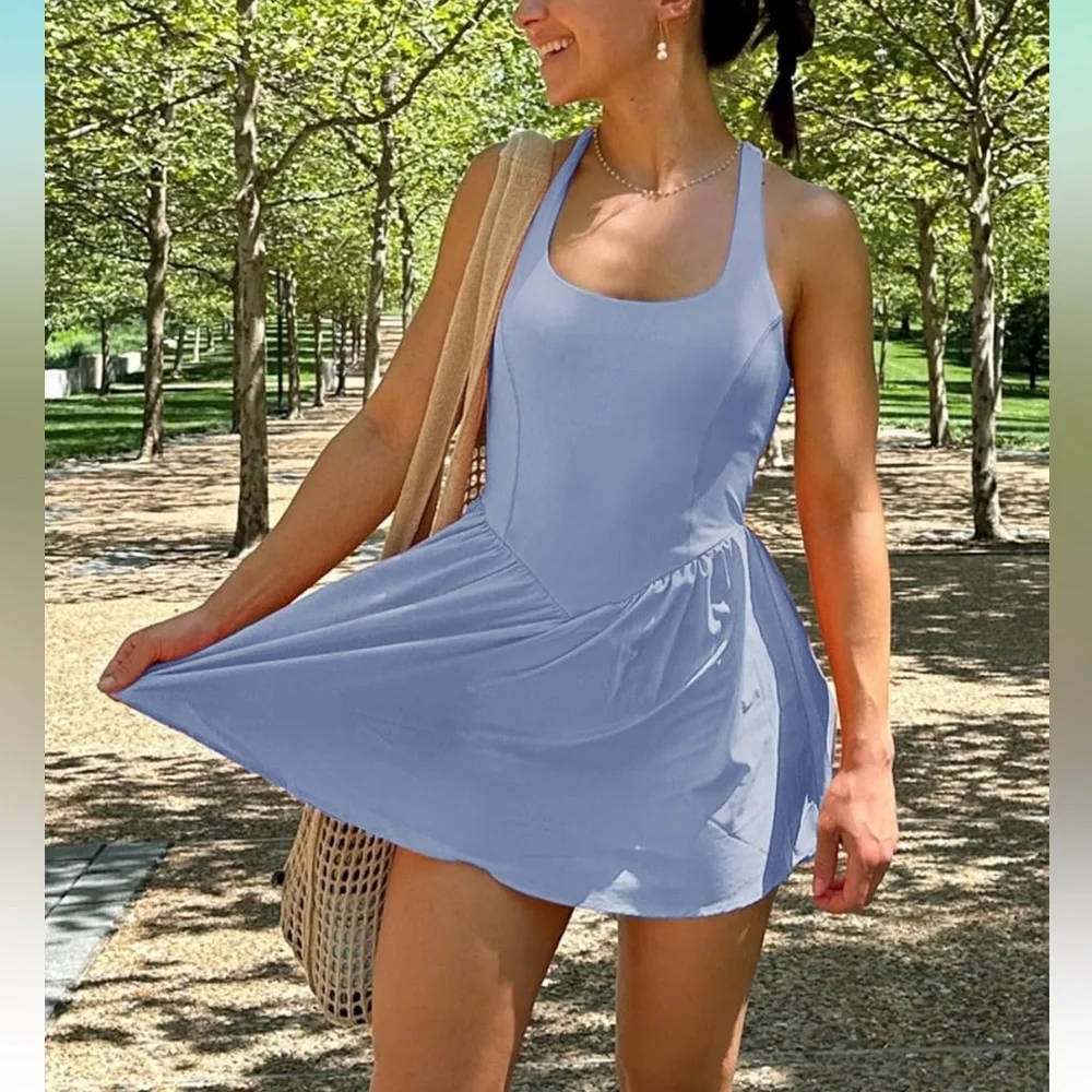 Blue Tennis Dress with built in bra and shorts - Picture 4 of 4
